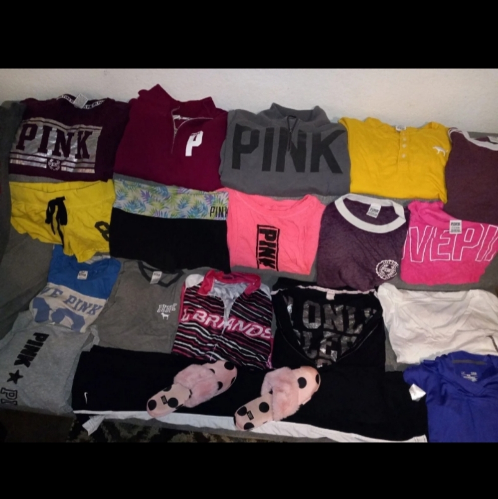 bundle of 18 v.s, 1 nike pants&1underarmour hoodie